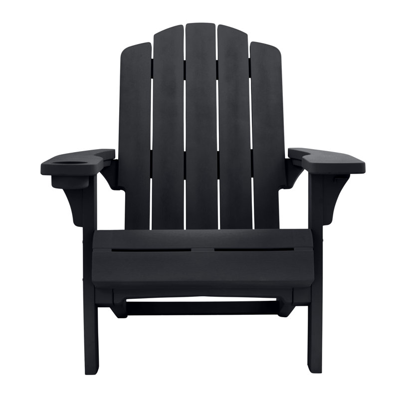 Keter Kiawah Adirondack Chair Durable Weatherproof Outdoor Furniture for Porch and Backyard (Choose Color), Graphite