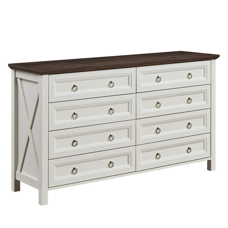 Farmhouse 8 Drawers Dresser Chests For Bedroom, Wood Rustic Tall Chest Of Drawers, Dressers Organizer For Bedroom, Living Room, Hallway