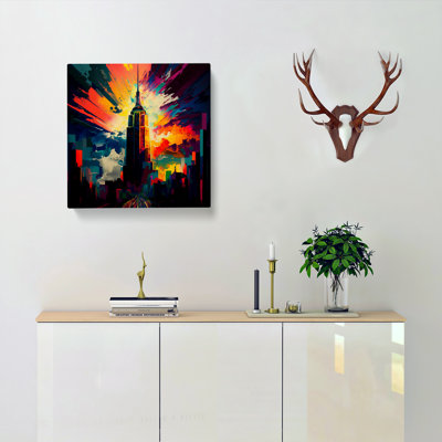 Empire State Building Expressionism - Wrapped Canvas