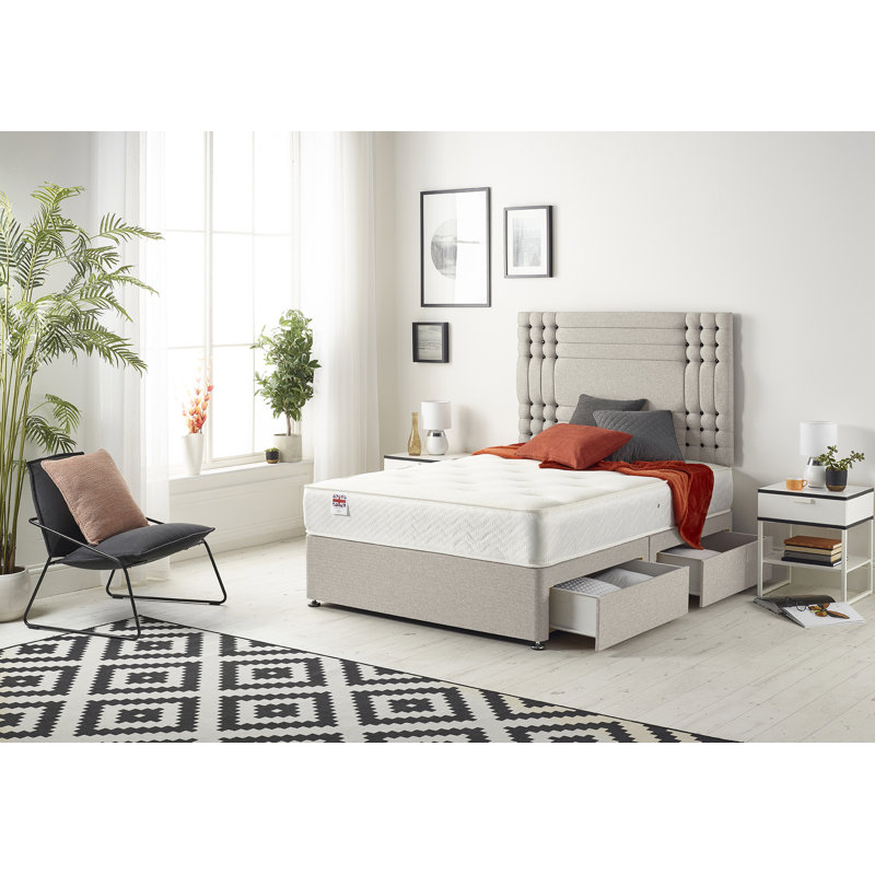 Dennishia Bed, Silver, Single (3'), 2 Drawers