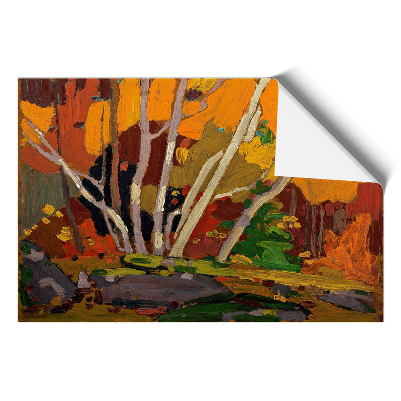 Autumn Birches by Tom Thomson - No Frame Painting, 21cm H x 30cm W x 0.1cm D