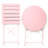 3 Pieces Patio Bistro Balcony Metail Chair Table Set-Pink