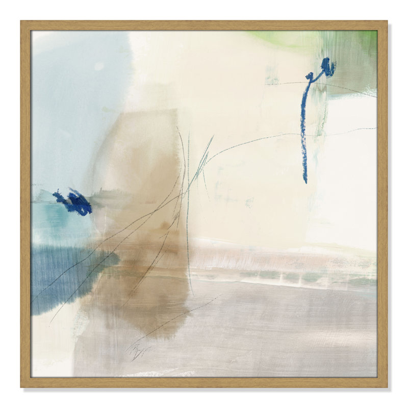«Aquamarine Whispers II» par Casa Fine Arts, Papier avec cadre naturel naturel, Pas de tapis