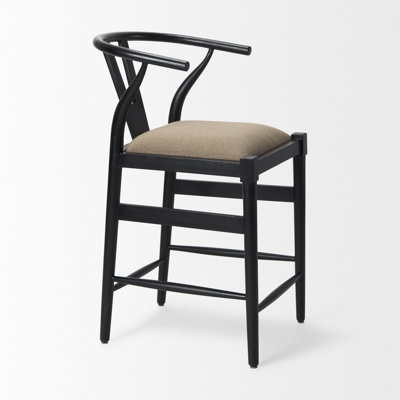 Parina Upholstered Counter Stool with Solid Wood Frame