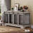 Super Large TV Cabinet Dog Crate Furniture Dog Cage End Table, With Removable Baffle, Grey, 61'' W X 23'' D X 34''H-1889266333