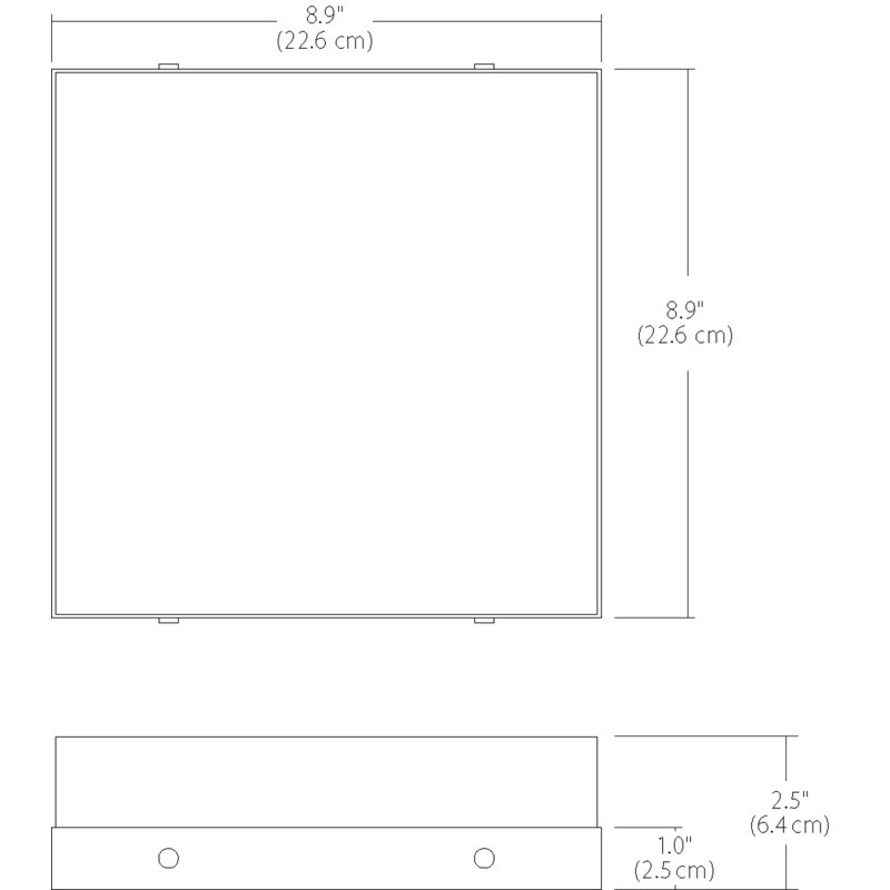 Blox Acrylic LED Flush Mount, 2.5" H x 8.9" W x 8.9" D