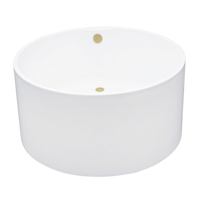 Kingston Brass Aqua Eden 45-Inch Acrylic Round Double Ended Freestanding Tub with Overflow/Drain Assembly