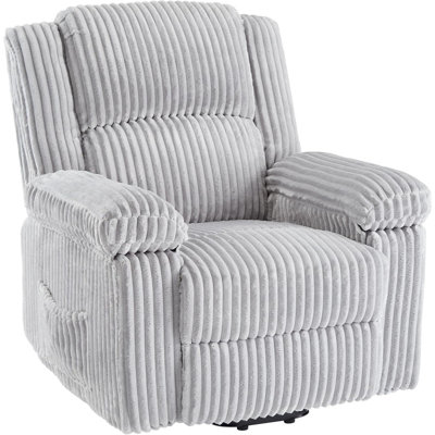 Corduroy Recliner Chair, Manual Recliner Sofa with Pillow Top Arms & Side Pocket, 400LB Capacity by Red Barrel Studio