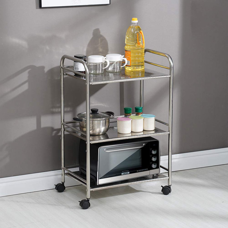 Tambellini 60 cm W Kitchen Cart with Stainless Steel Top