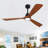 New Model 60 Inch Ceiling Fan With 18W Led Light 3 Solid Wood Blades Remote Control Reversible DC Motor For Home-232254101