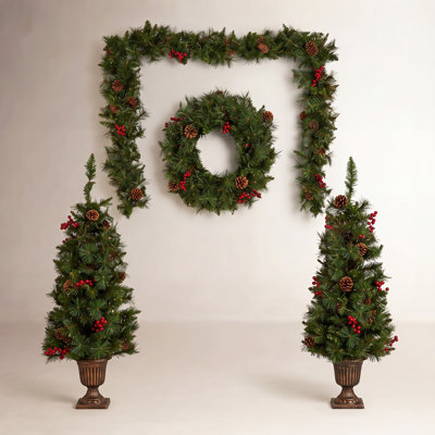 White 3.5' Pre-Lit Pine Christmas Tree
