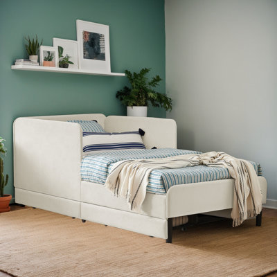 Upholstered Daybed With Drawers and Adjustable Side Boards (Without Mattress) by Latitude Run