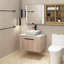 Meuble-lavabo simple 30 po avec lavabo en céramique et plateau en pierre blanche Roniah