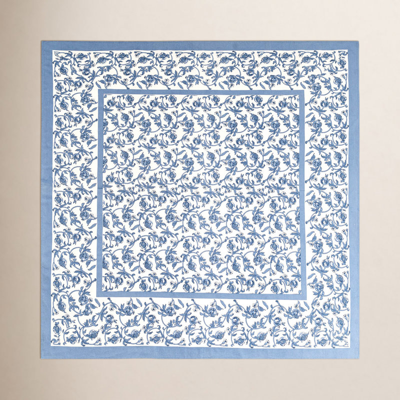 Brona Tablecloth - Square, 90" Square, Blue