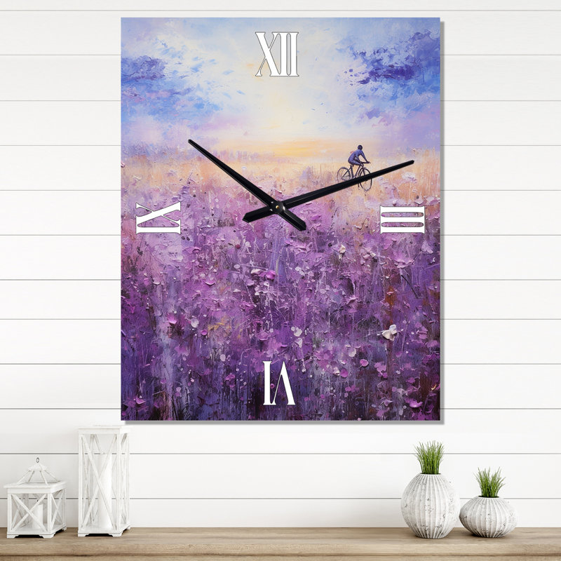 Violet Voyage - Horloge murale vélo, Petit