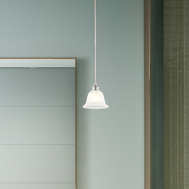 Luminaire suspendu en forme de cloche à 1 lumière Cicco, Nickel brossé