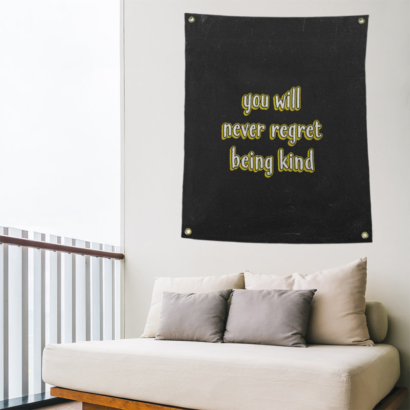 Tapisserie tableau noir en polyester quote quot, H 36 po x l 26 po, Jaune