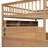 Full XL over Queen Bunk Bed with Integrated Shelving, Color-Changing Lights and Pegboard, Brown-1626793574-1626793575