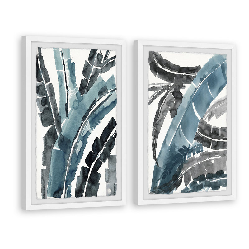 «Maja Dramatic Palms», ensemble de 2 reproductions d'art sur papier encadrées, H 30 po x l 20 po