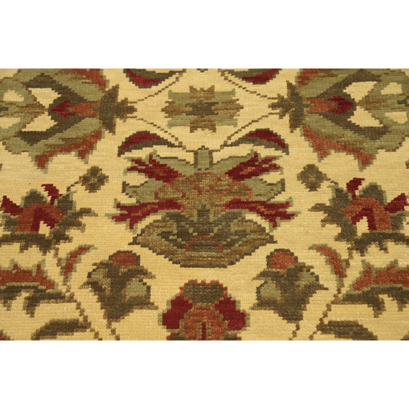 Tapis indien floral fait à la main 7 x 10