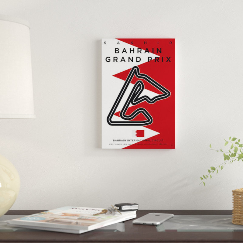 «Minimal Film», Bahrain Race Track, impression sur toile, H 12 po x l 8 po x P 0,75 po, Toile tendue, Pas de tapis