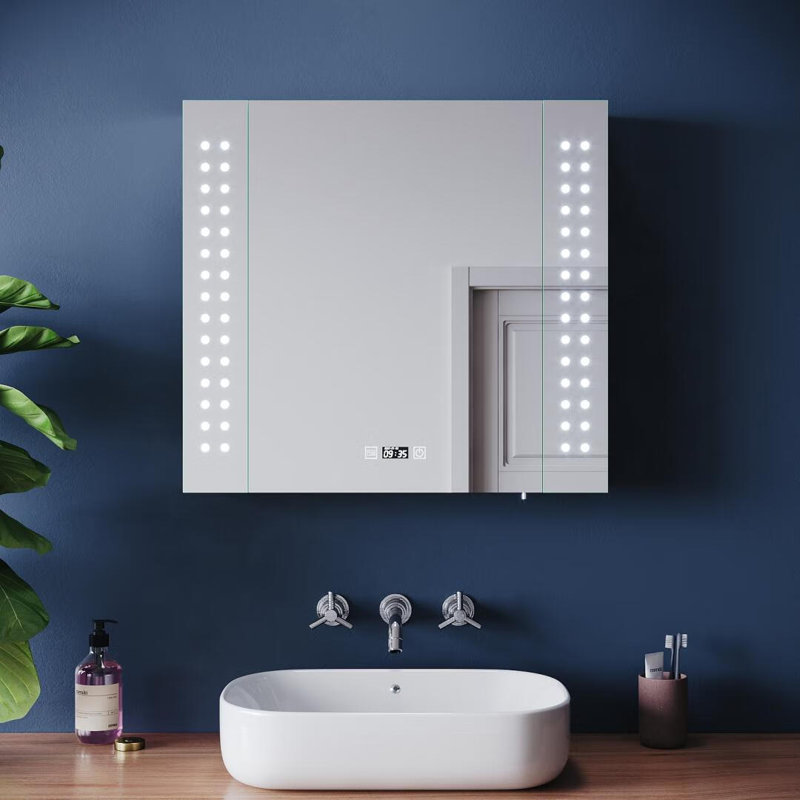 Mirrored Bathroom Cabinets with Mirror and 3 Adjustable Shelves