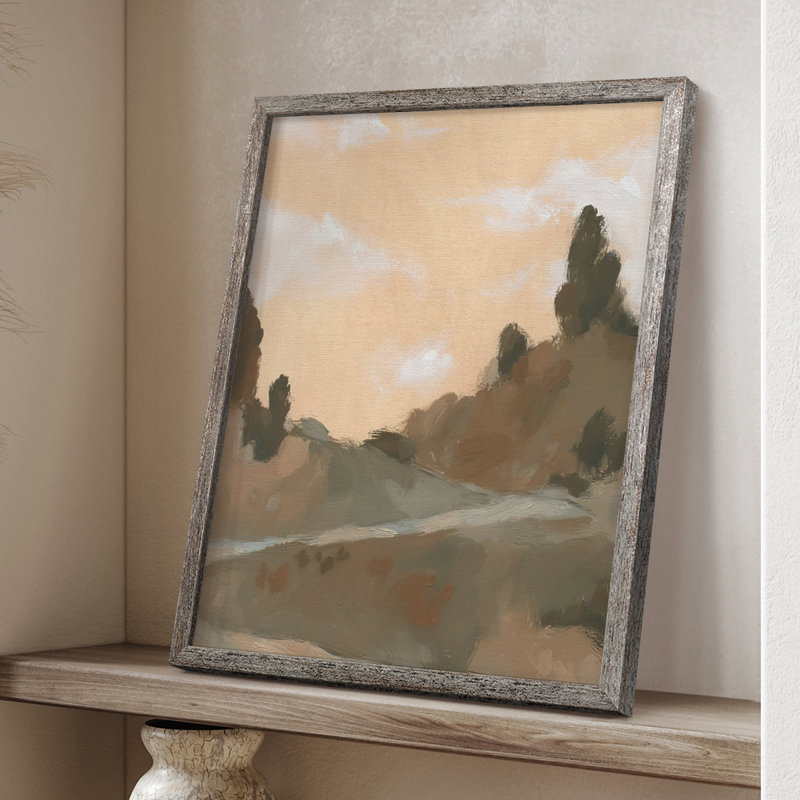 Hillside Walking Path V Framed Print - Solid Wood, 30" H x 24" W