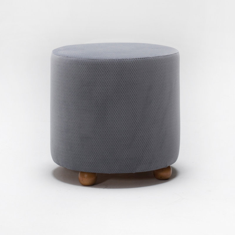 Repose-pieds rond 15,7 po Mitton, Mélange de polyester gris