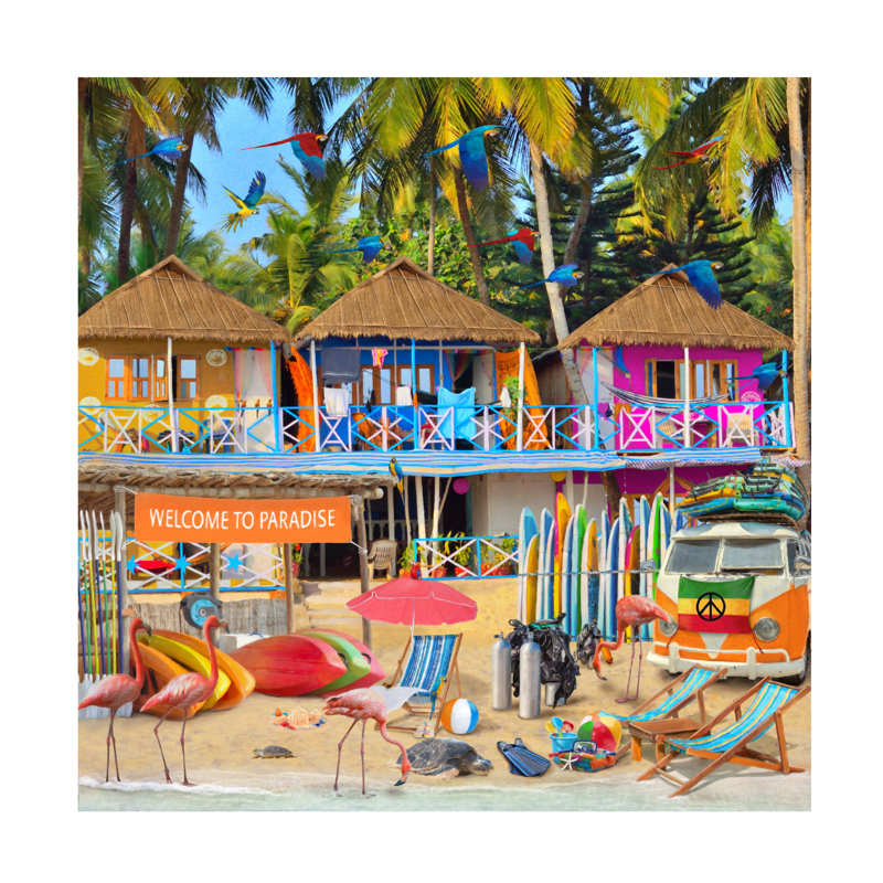 Art sur toile GL Studio Welcome To Paradise, H 14 po x l 14 po