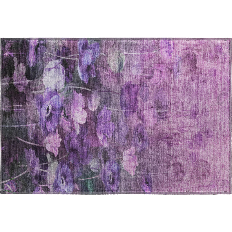 Premium Machine Washable Cerrito Purple Rug, Rectangle 1'8" x 2'6"