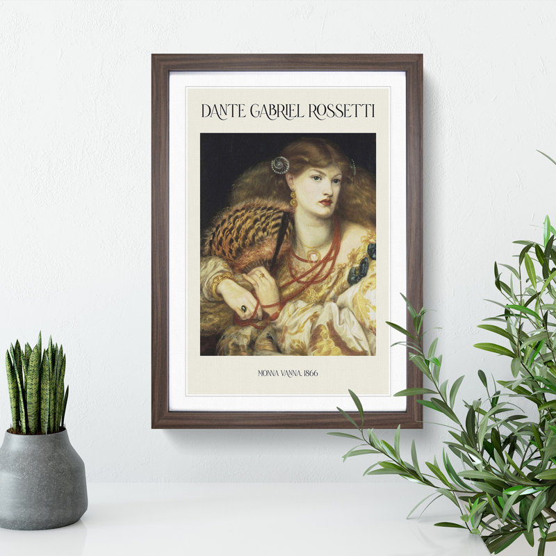 Monna Vanna by Dante Gabriel Rossetti - Picture Frame Painting, 48cm H x 36cm W x 2cm D, Walnut
