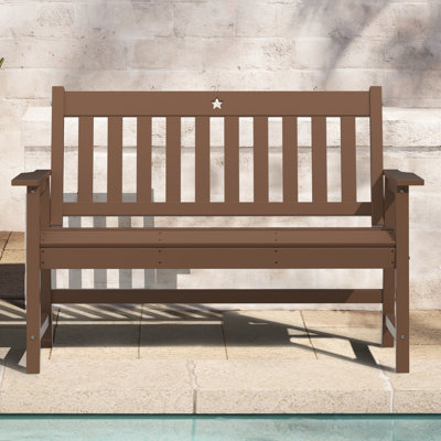 Star-Design HDPE Outdoor Bench(1-Piece, Teak)