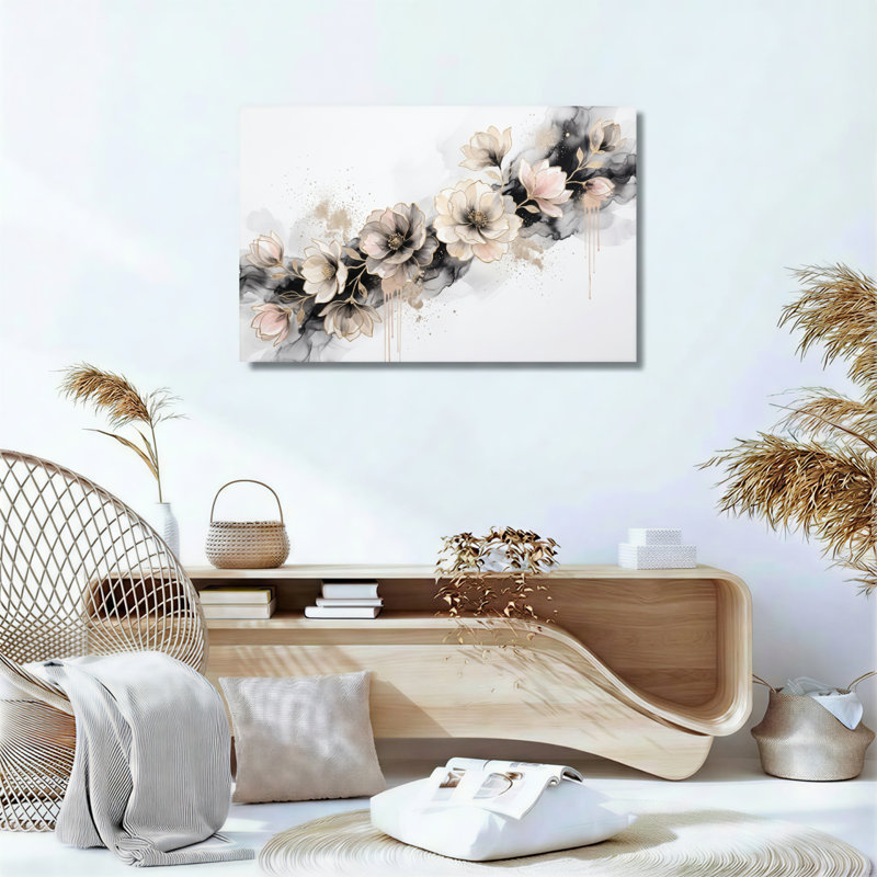 Ensemble de 1 tableau abstrait floral sur toile, H 24 po x l 36 po, Wrapped Canvas