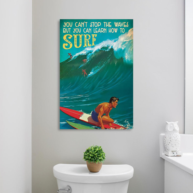 Trinx Surfing Life Lessons - 1 Piece Rectangle Graphic Art Print On Wrapped  Canvas On Canvas Print