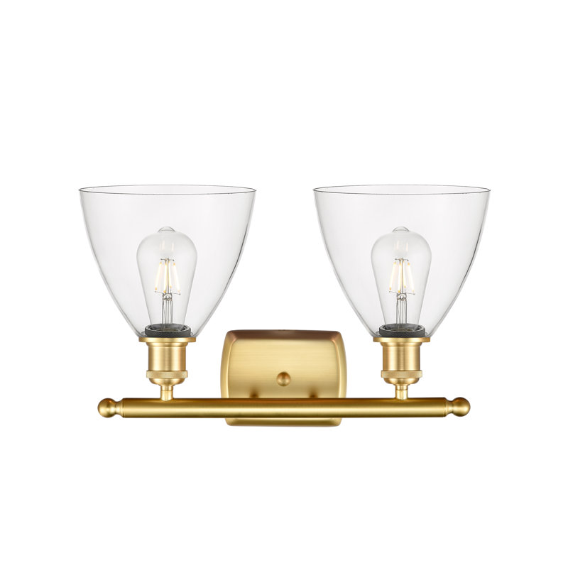 Éclairage pour meuble-lavabo 2 lumières Shauna, DEL, Transparent, Or satiné