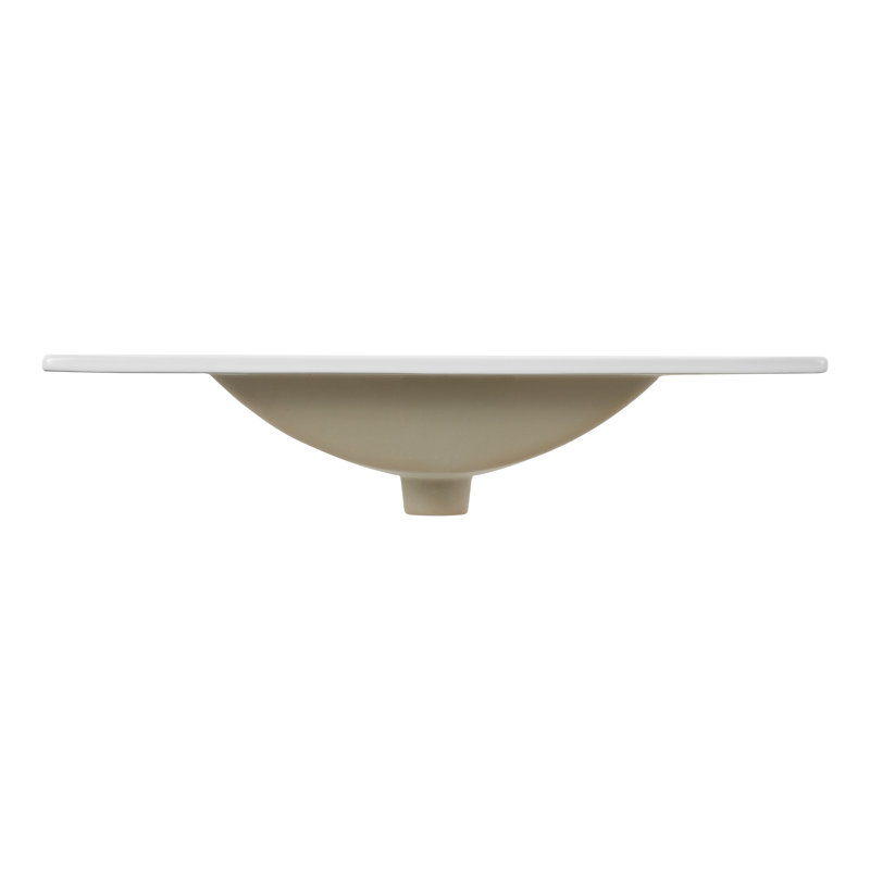 White Rectangular Ceramic Single Sink Vanity Top, 30"