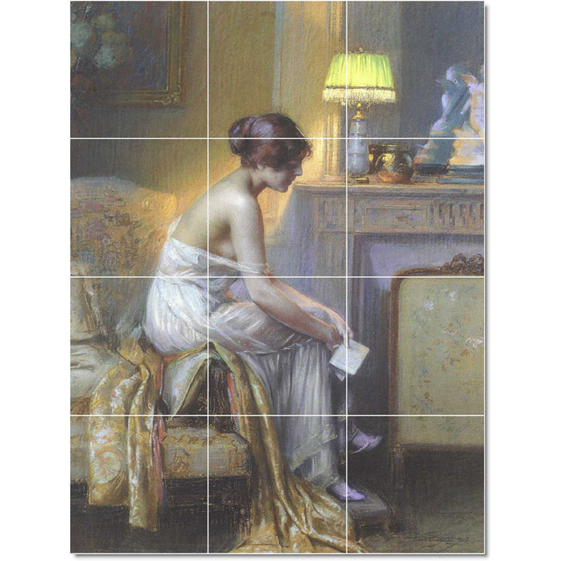 Carreau de céramique décorative 18 po x 24 po 6 po x 6 po, Delphin Enjolras - femme W22389