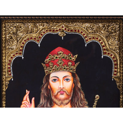 Jésus-Christ encadré, peinture de Tanjore