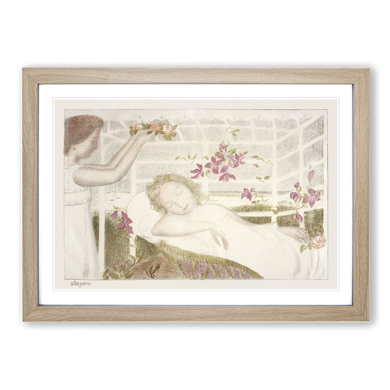 Allegory by Maurice Denis - Picture Frame Painting, 36cm H x 48cm W x 2cm D, Oak Framed