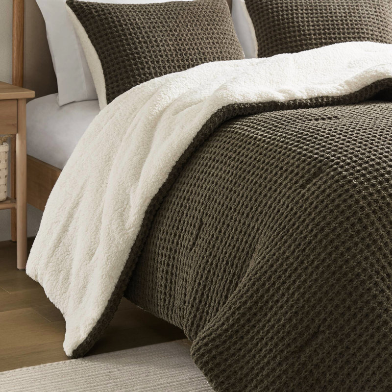 Édredon en tricot gaufré double / grand - Chenille 100% rembourré confort moderne