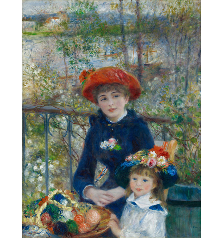 Deux soeurs sur la terrasse, H 24 po x l 18 po