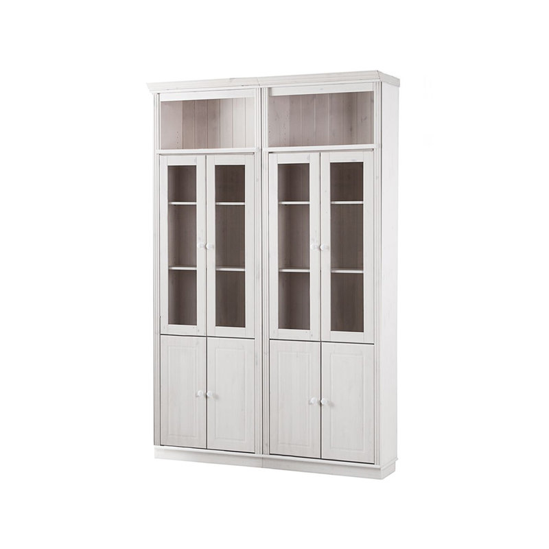 Dedrah 223cm H x 148cm W Library Bookcase, White