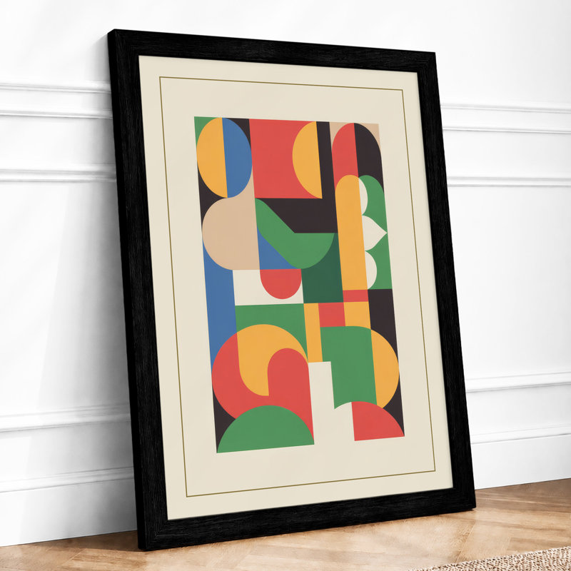 Chromatic Forms Geometric - Framed Print, A4 - 29.7 x 21.0 cm, Black