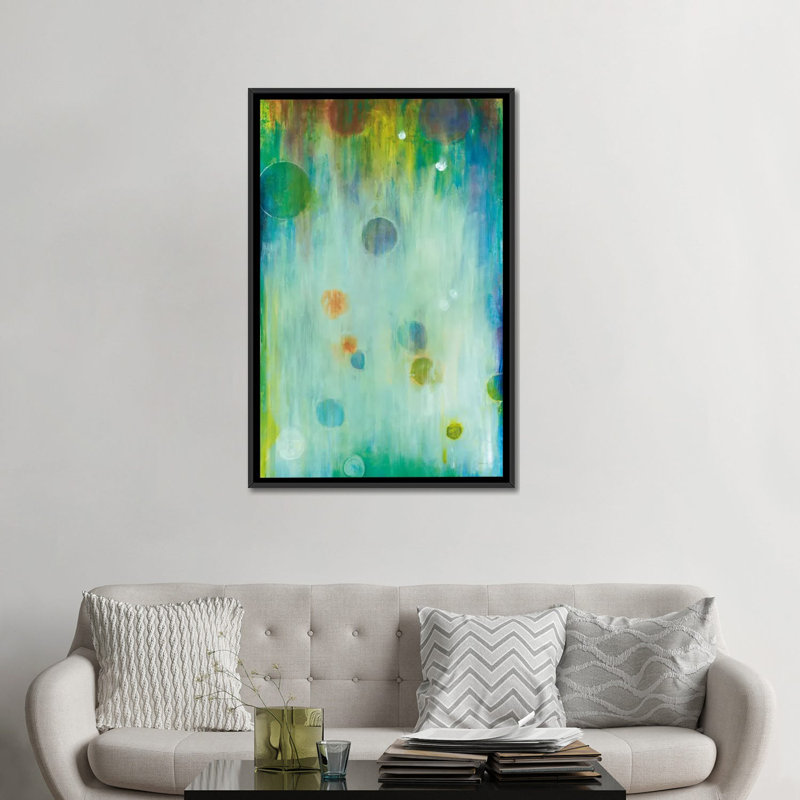 « souffled glass », impression sur toile, H 26 po x l 18 po x P 1,5 po, Toile avec cadre noir, Pas de tapis