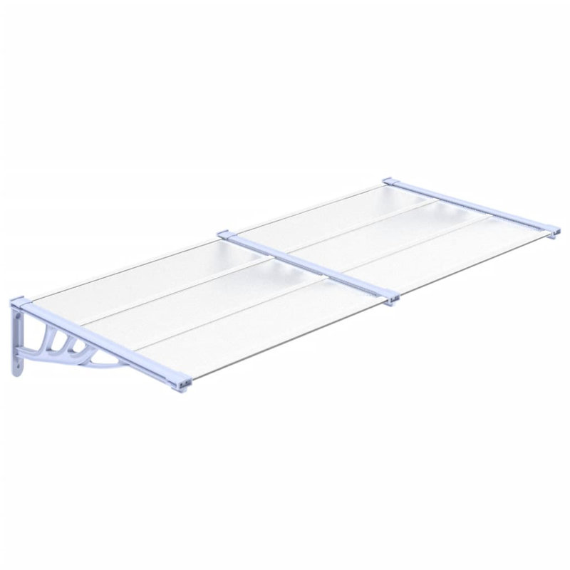 Vidaxl Door Canopy Gray And Transparent Polycarbonate, 10.8" H x 78.3" W x 35.4" D