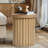Carnegia Compact Fluted Round Side Table – Mid-Century Modern Style
