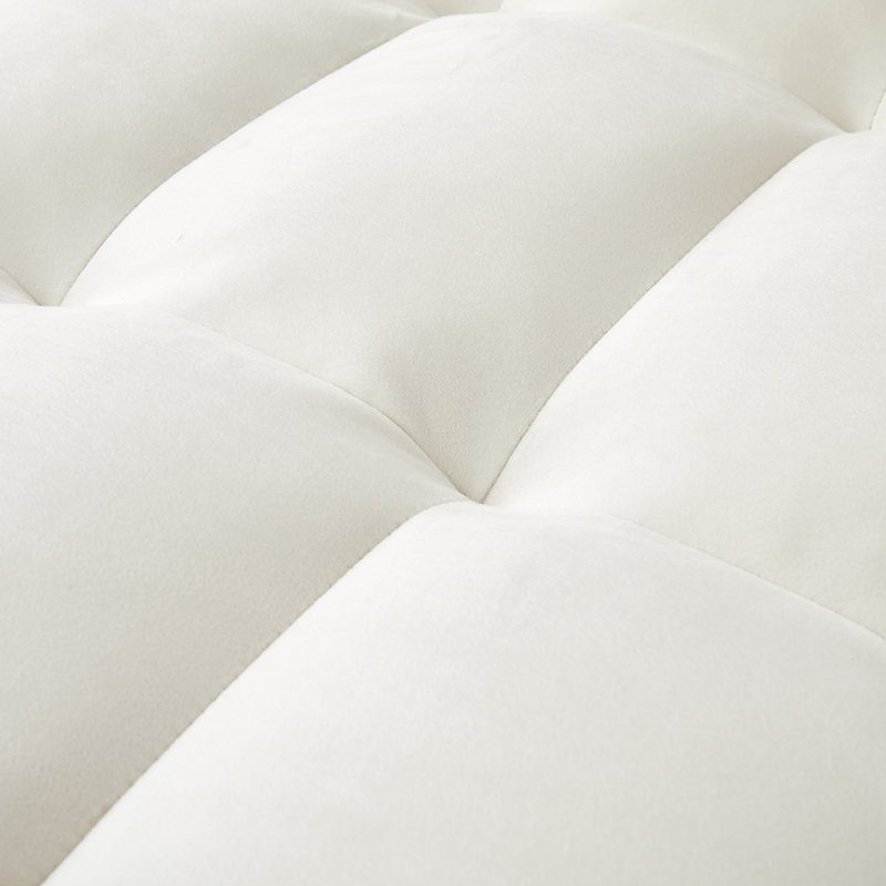 Causeuse convertible Jashlyn, H 31,5 po x l 55 po x P 35 po, Velours ivoire