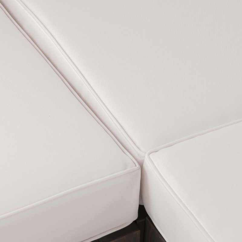 Chaise d'angle Oana, Coussin blanc / cadre gris