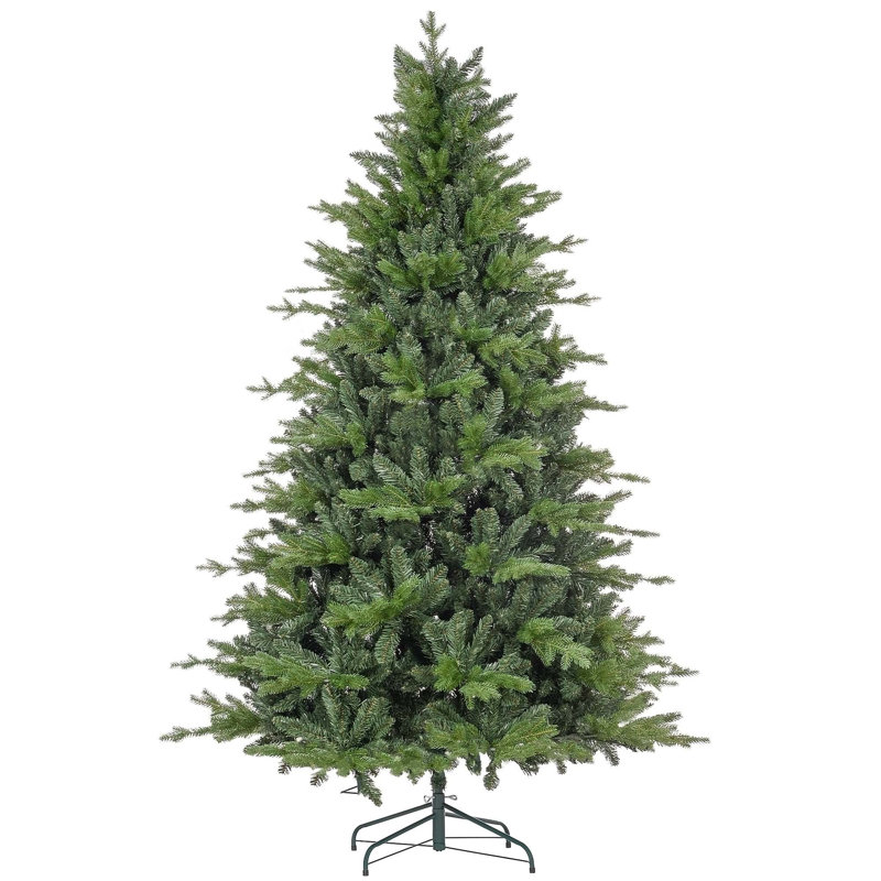 Arbre de Noël artificiel régulier (double) avec aiguilles vertes, 6.9'