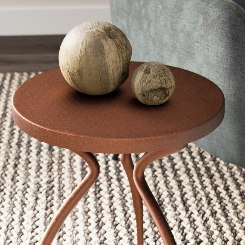 Elements End Table, Antique Zinc